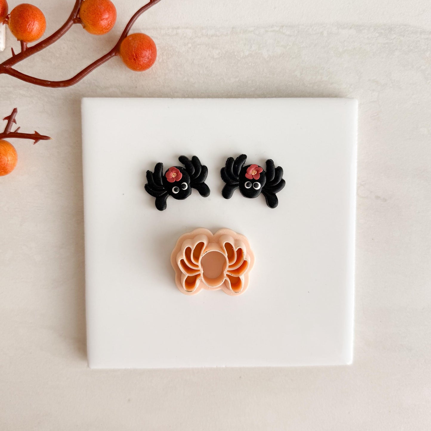 2025 Spider No. 3 Clay Cutter | Creepy Cute Halloween Spider Polymer Clay Cutter for Fall Earrings Spooky Scary