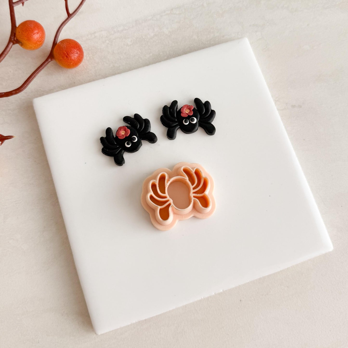 2025 Spider No. 3 Clay Cutter | Creepy Cute Halloween Spider Polymer Clay Cutter for Fall Earrings Spooky Scary