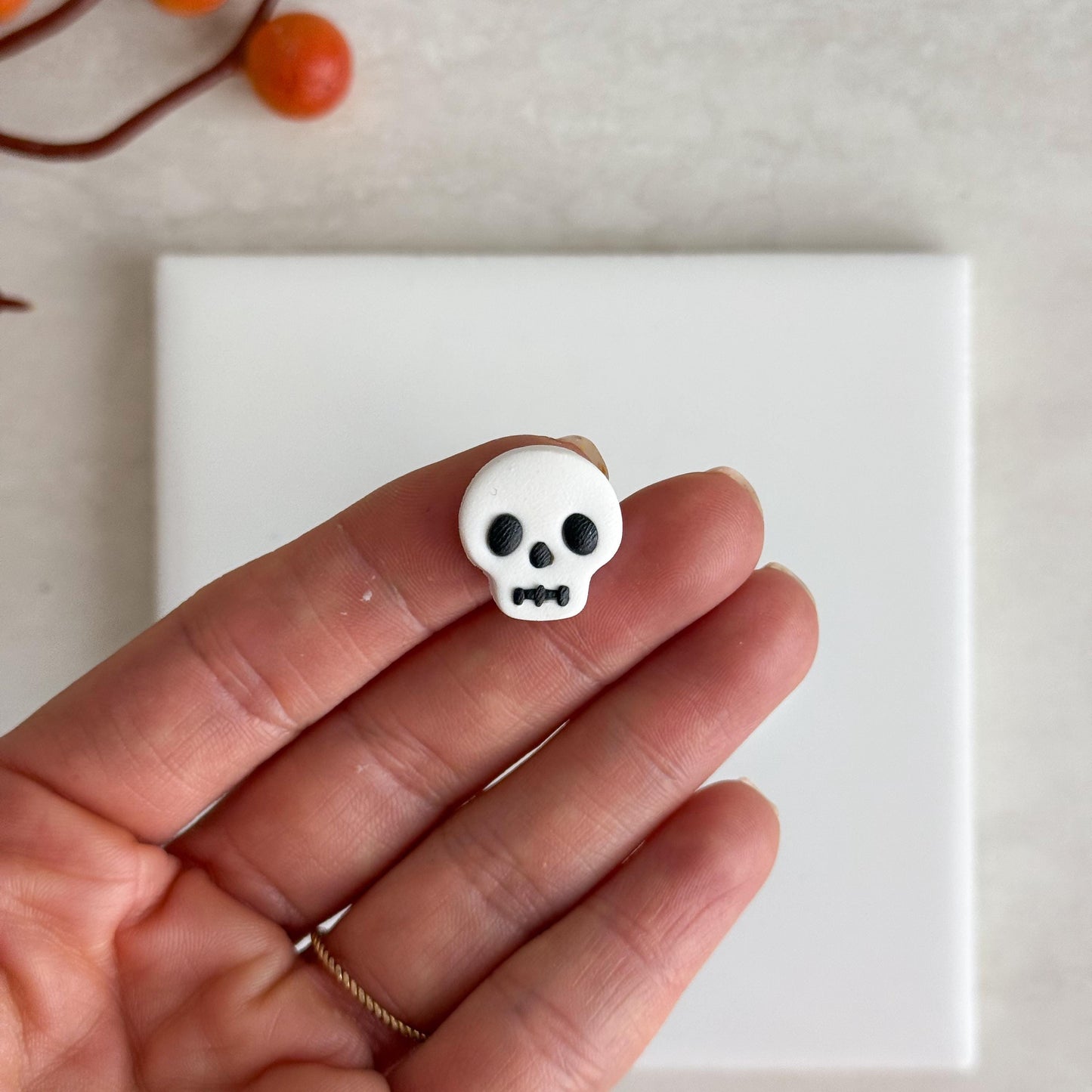 2025 Skull No. 3 Clay Cutter | Classic Halloween Skull Polymer Clay Cutter for Spooky Earrings and Fall Crafts