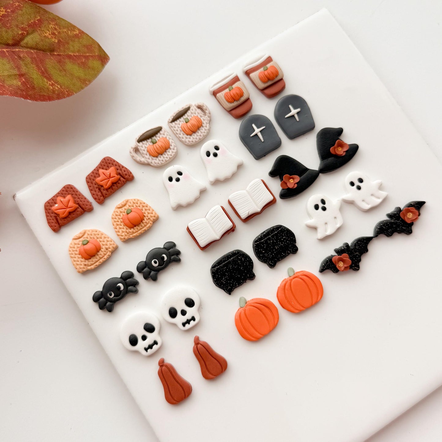 2025 Fall Stud Bundle No. 1 | Fall Theme Halloween Maple Leaf Oak Spooky Cozy Autumn Bundle Polymer Clay Cutters