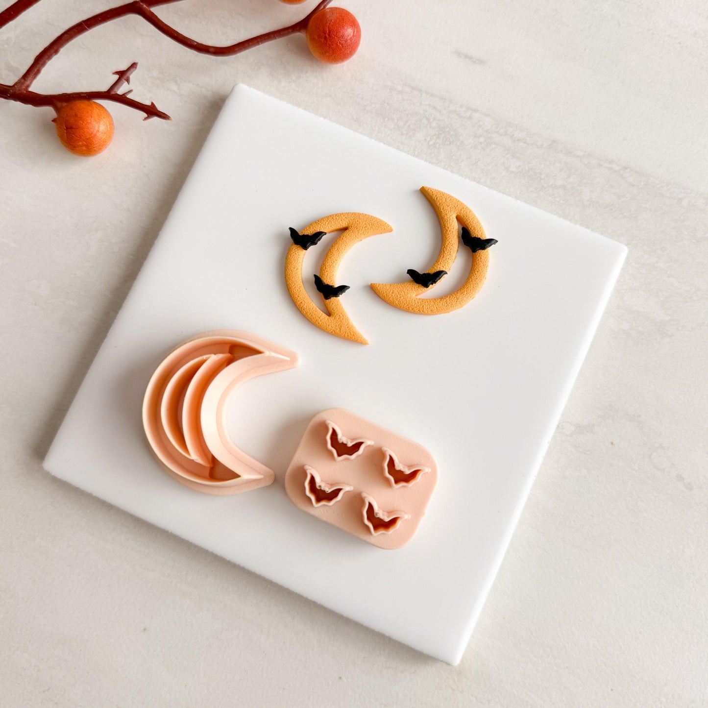 Crescent Moon Cutout Clay Cutter | Boho Moon Cutout Halloween Fall Polymer Clay Cutter for Earrings