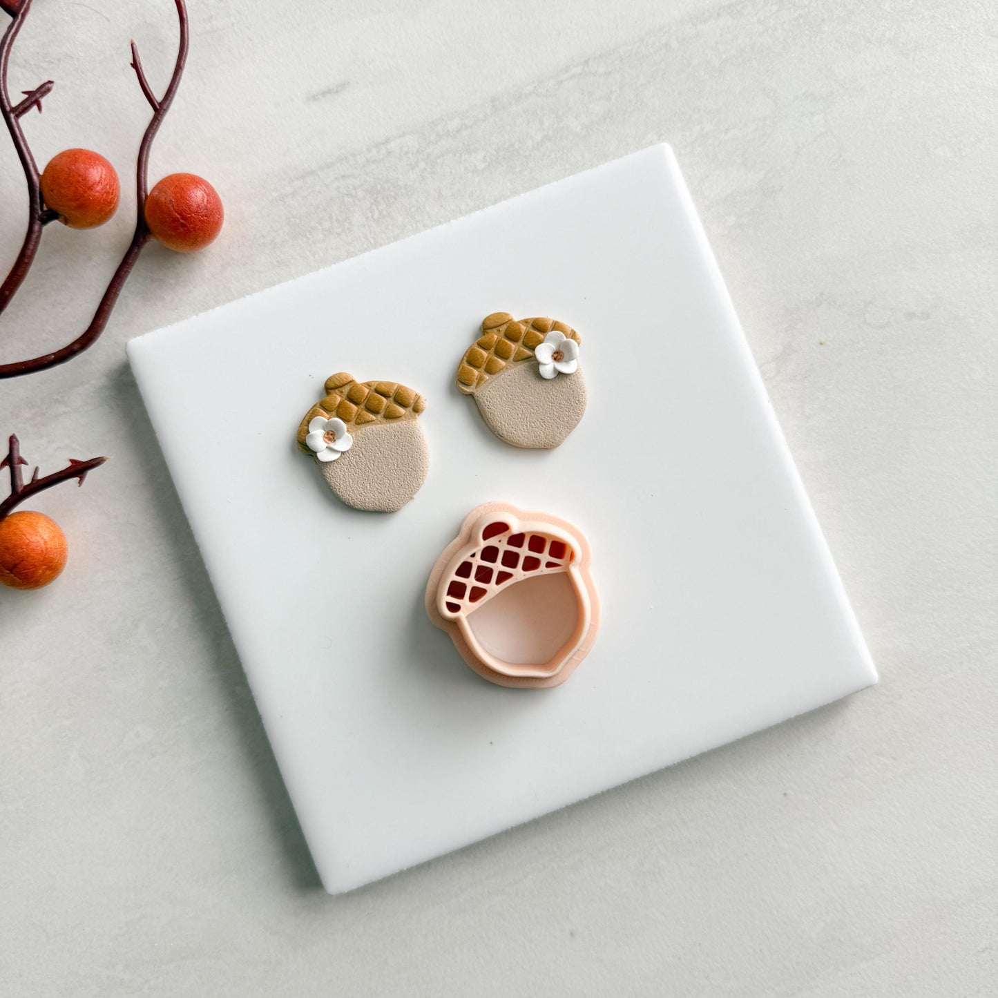 2025 Acorn No. 1 | Cozy Fall Embossed Polymer Clay Tools for Autumn Earrings & Crafts