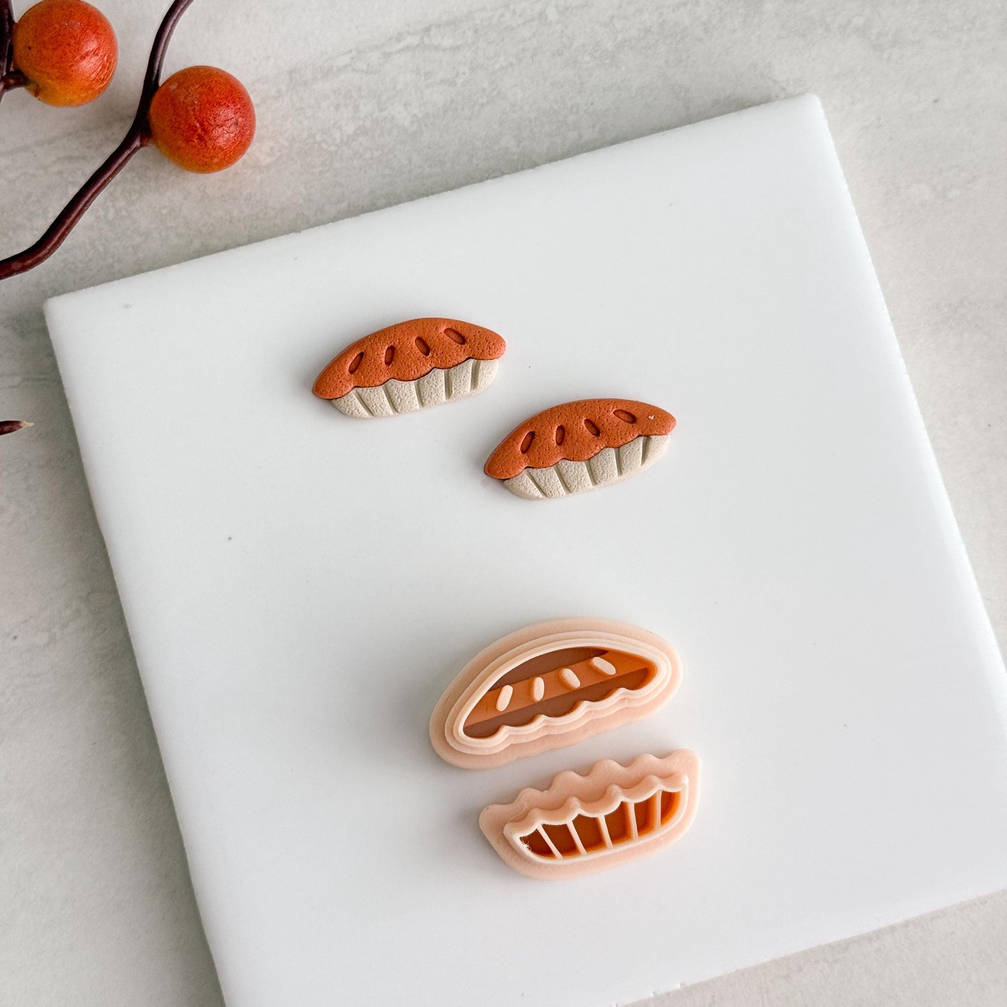 2025 Apple Pie Two Part | Cozy Fall Embossed Polymer Clay Tools for Autumn Earrings & Crafts Baking