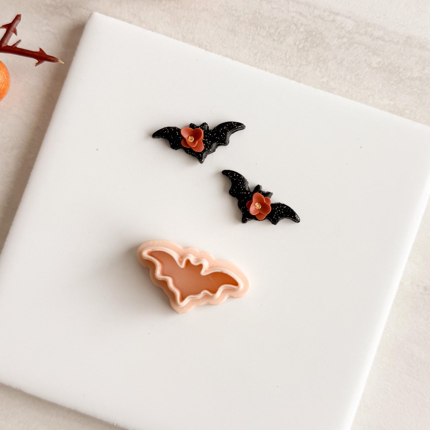 2025 Bat No. 4 | Bat Shape Spooky Scary Halloween Fall Embossed Polymer Clay Tools for Autumn Earrings & Crafts