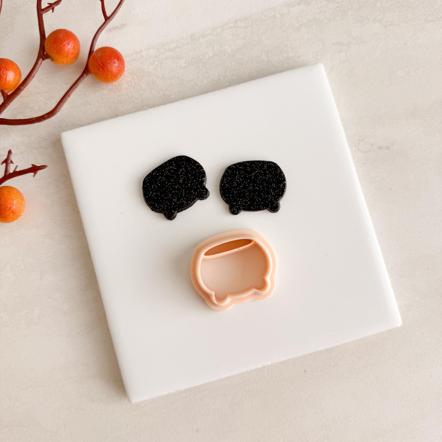 2025 Cauldron No. 2 | Cauldron Shape Spooky Halloween Fall Embossed Polymer Clay Tools for Autumn Earrings & Crafts