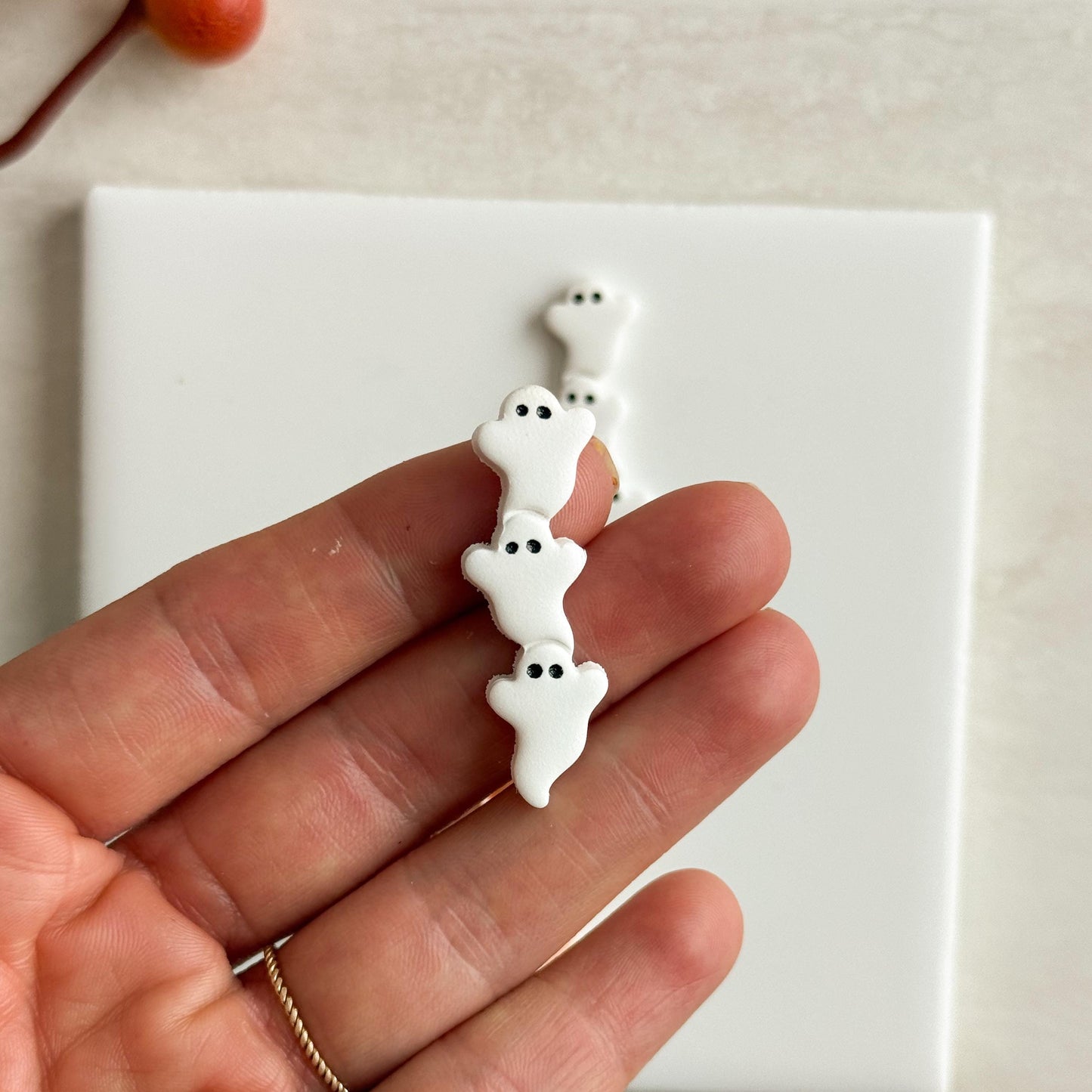 2025 Ghost Chain Clay Cutter | Linked Ghost Polymer Clay Cutter for Halloween Earrings and Spooky Dangle Crafts