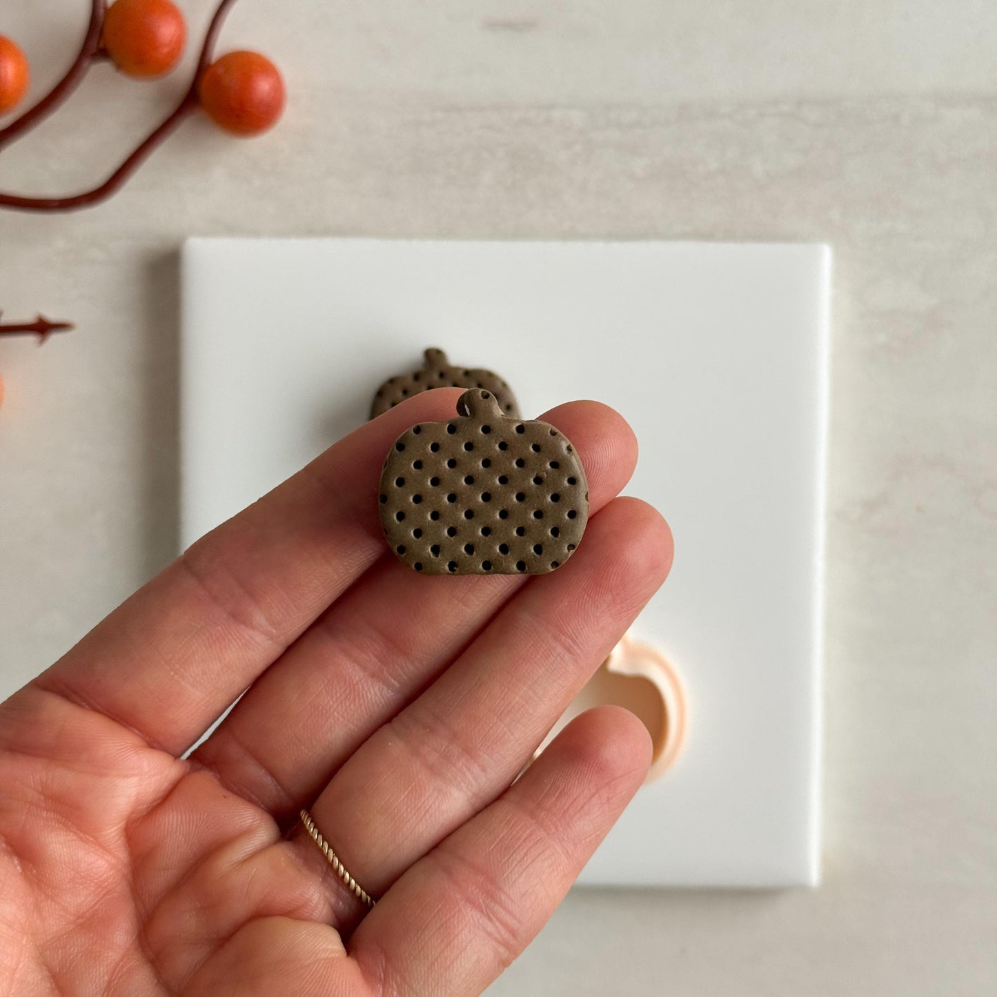 2025 Pumpkin Ice Cream Sandwich | Fall Pumpkin Dessert Polymer Clay Cutter for Autumn Earrings and Cozy Crafts