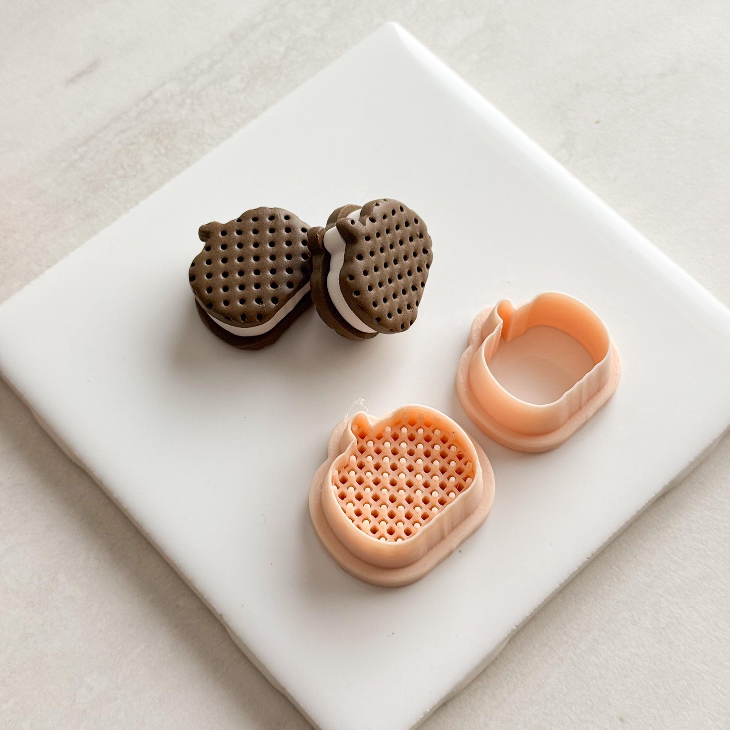 2025 Pumpkin Ice Cream Sandwich | Fall Pumpkin Dessert Polymer Clay Cutter for Autumn Earrings and Cozy Crafts