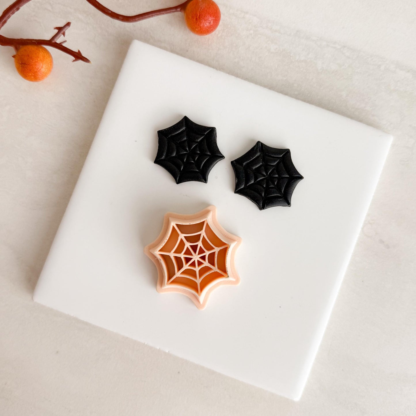 2025 Spider Web Clay Cutter | Creepy Cute Halloween Spider Polymer Clay Cutter for Fall Earrings Spooky Scary