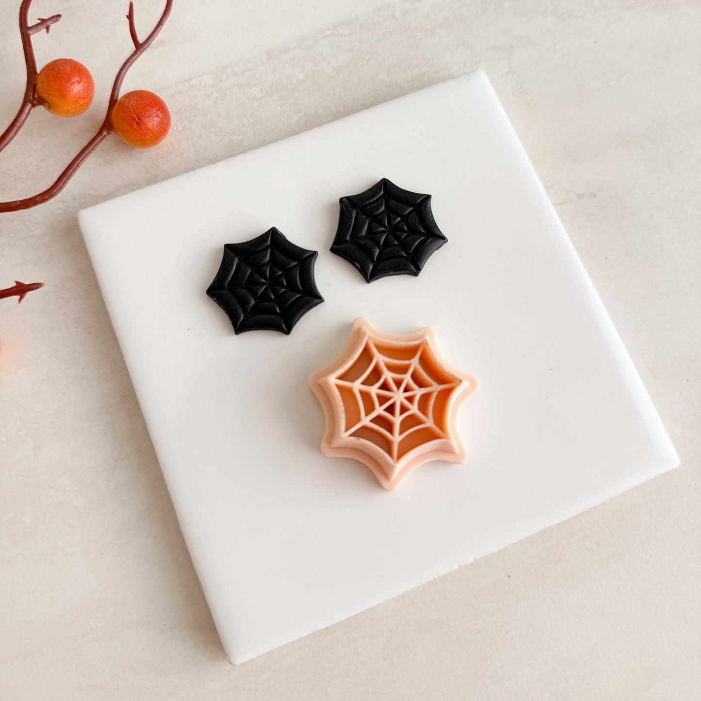 2025 Spider Web Clay Cutter | Creepy Cute Halloween Spider Polymer Clay Cutter for Fall Earrings Spooky Scary