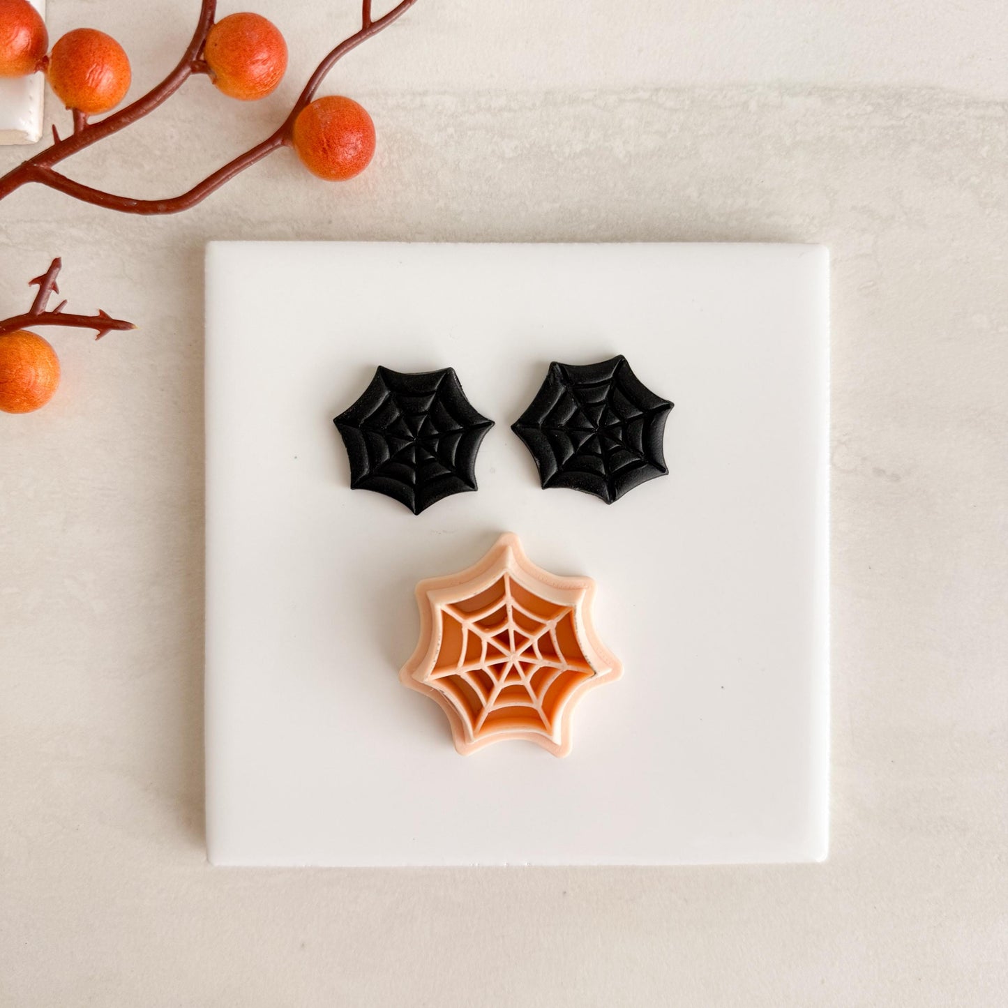 2025 Spider Web Clay Cutter | Creepy Cute Halloween Spider Polymer Clay Cutter for Fall Earrings Spooky Scary