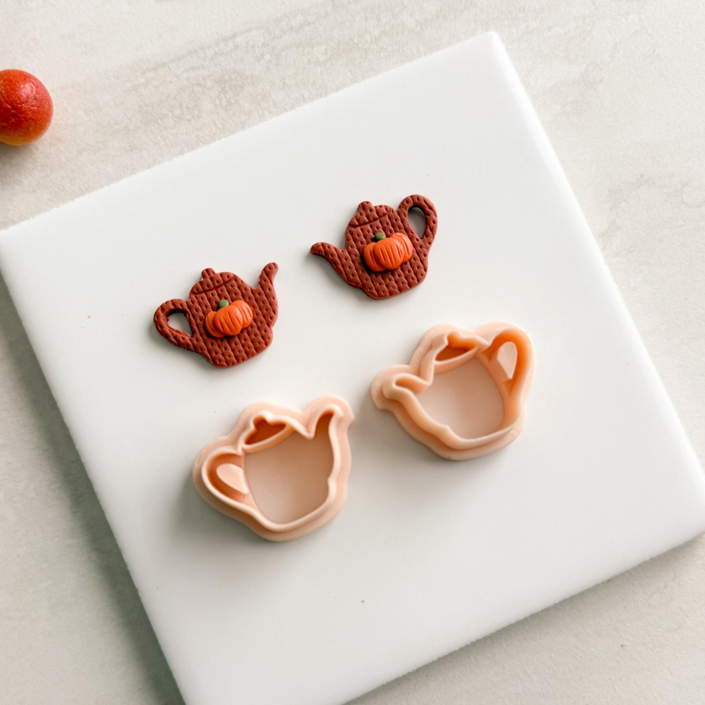 2025 Teapot | Cute Cozy Teapot Polymer Clay Cutter for Autumn Halloween Earrings and Fall Theme