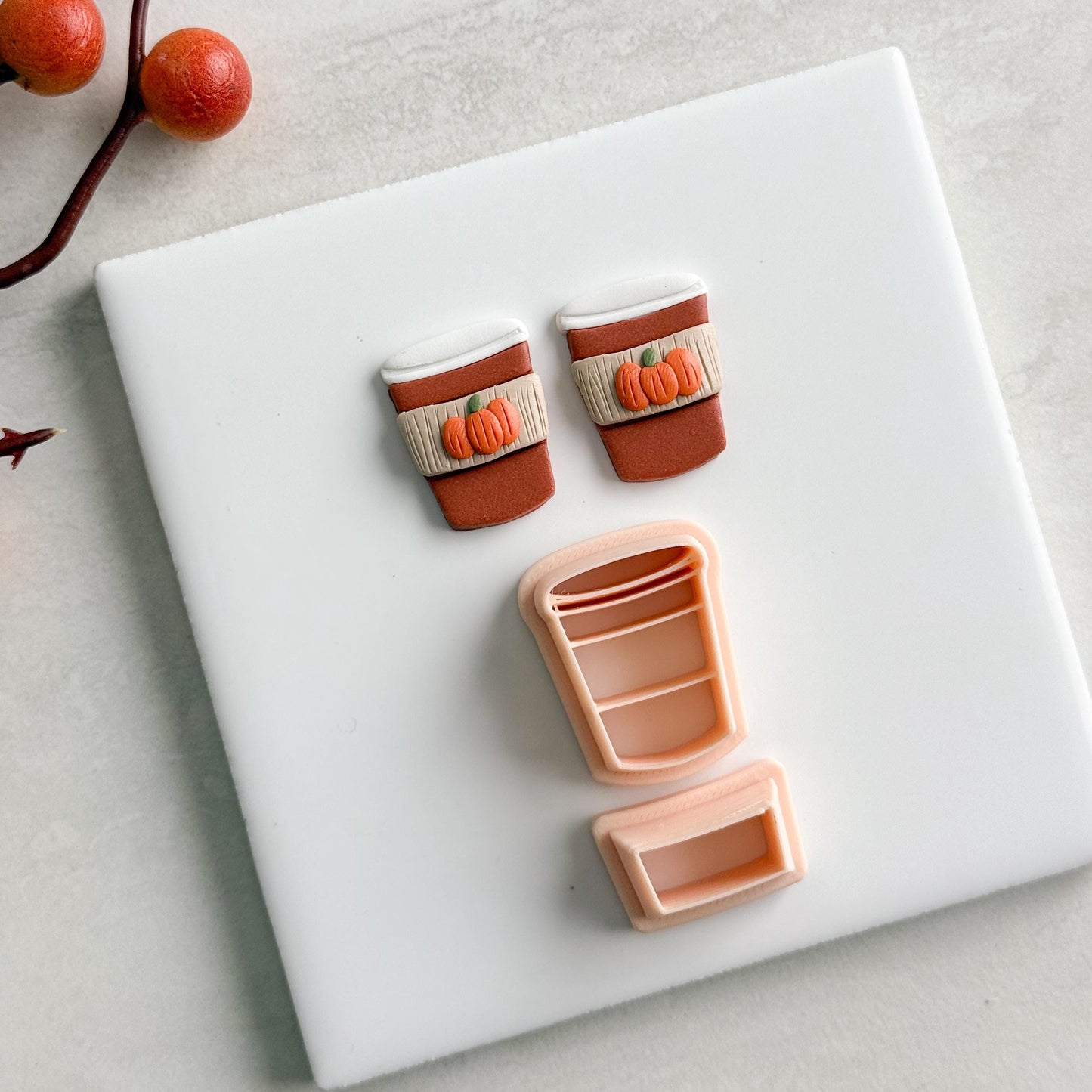 2025 To Go Coffee Cup | Embossed Coffee To Go Cozy Fall Embossed Polymer Clay Tools for Autumn Earrings Fall Theme