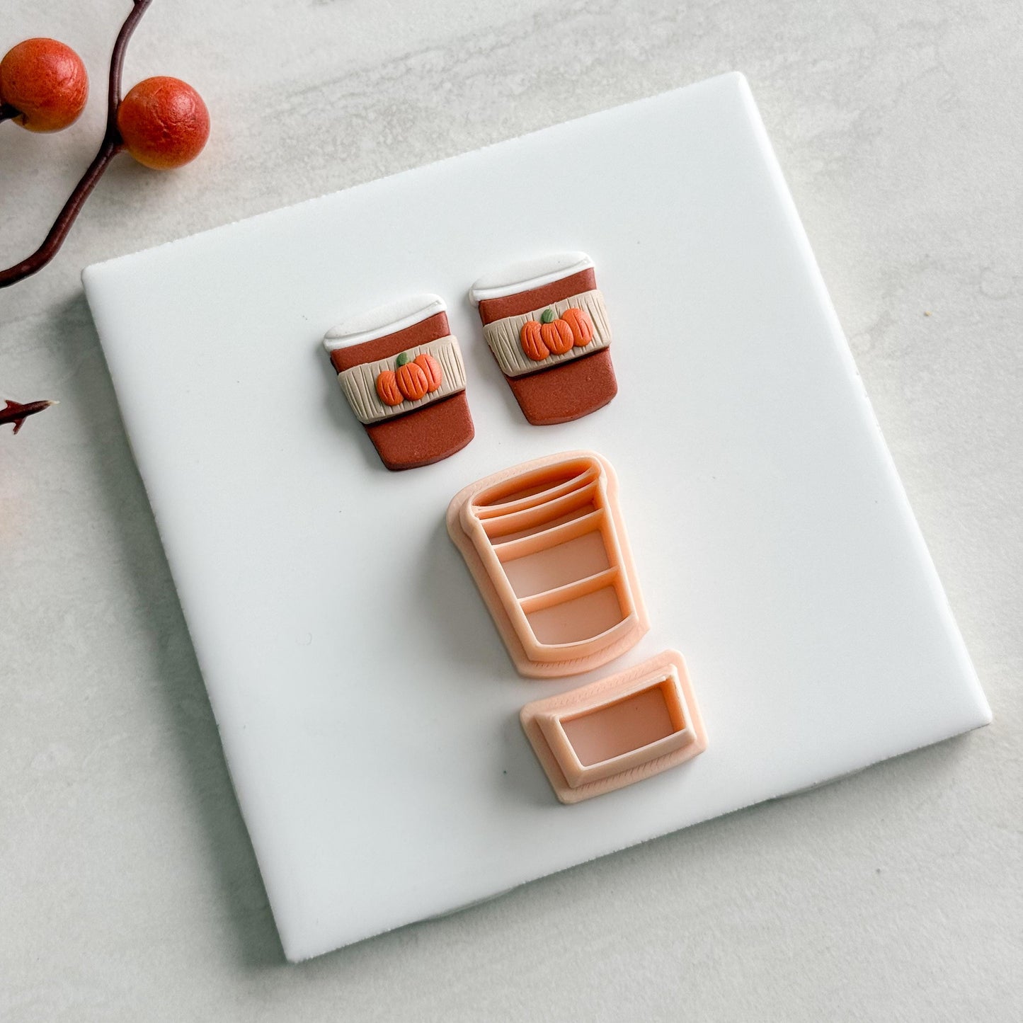 2025 To Go Coffee Cup | Embossed Coffee To Go Cozy Fall Embossed Polymer Clay Tools for Autumn Earrings Fall Theme