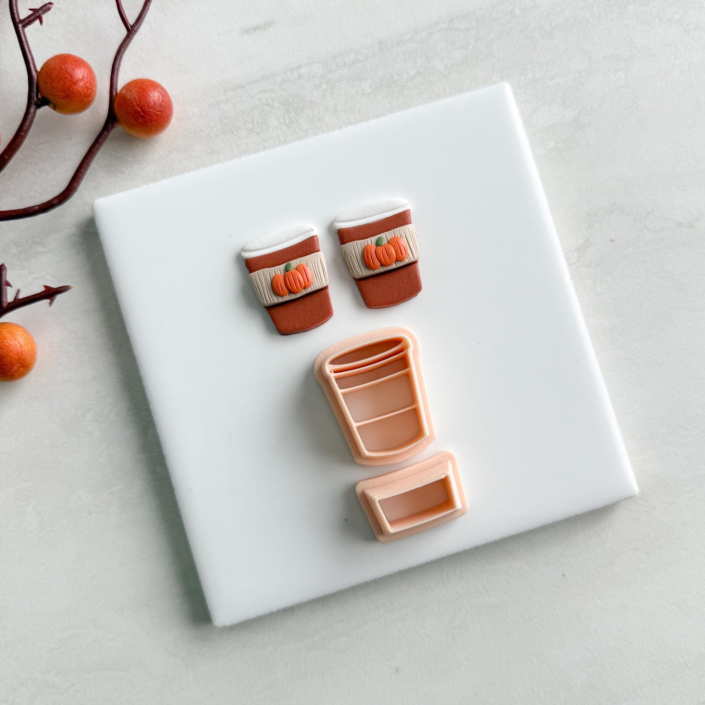2025 To Go Coffee Cup | Embossed Coffee To Go Cozy Fall Embossed Polymer Clay Tools for Autumn Earrings Fall Theme