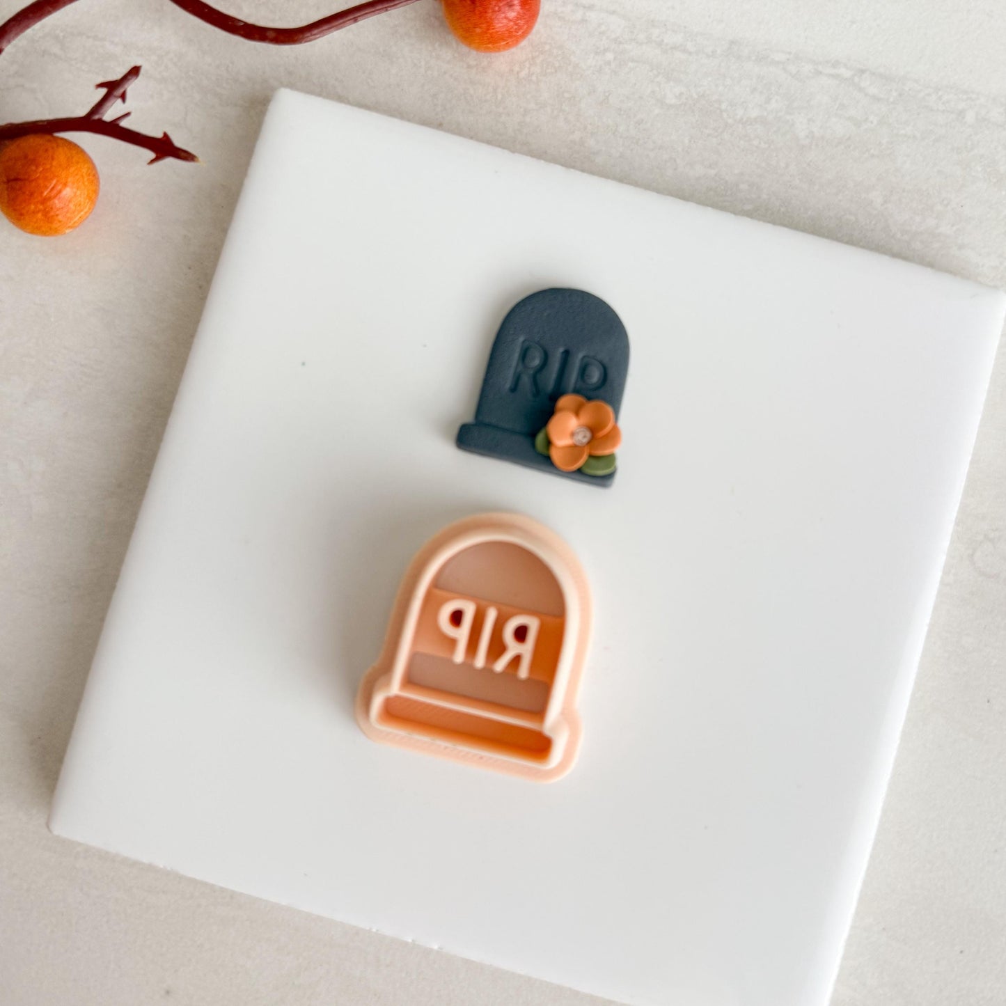 2025 Tombstone No. 3 Clay Cutter | Spooky Halloween Gravestone Polymer Clay Cutter for Fall Earrings and Crafts