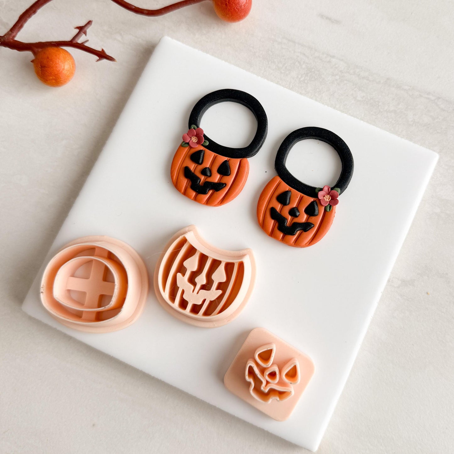 2025 Trick or Treat Bag | Jack O Lantern Cute Halloween Fall Theme Builder Polymer Clay Cutter
