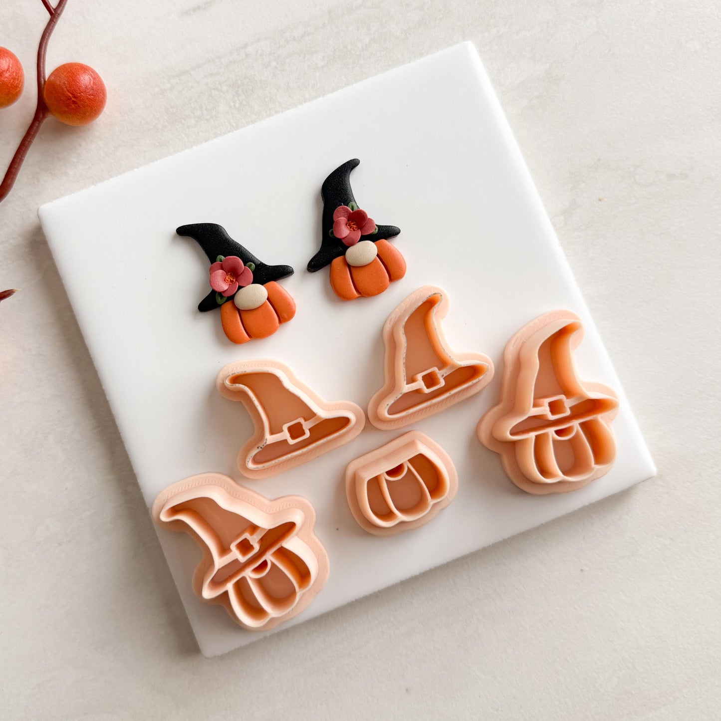 2025 Witch Pumpkin Gnome Clay Cutter | Halloween Gnome Polymer Clay Cutter for Cozy Fall Earrings and Cute Crafts
