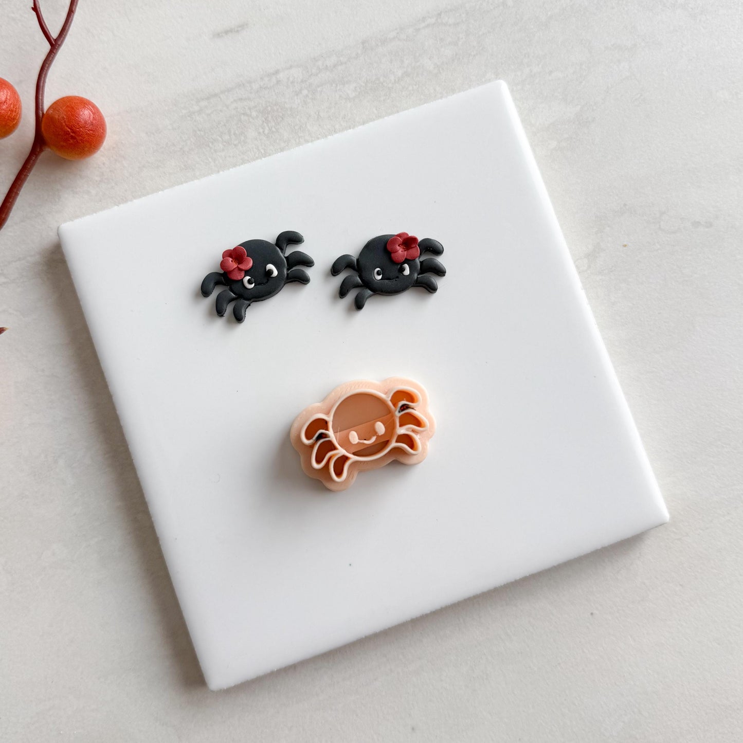 2025 Spider Clay Cutter | Creepy Cute Halloween Spider Polymer Clay Cutter for Fall Earrings Spooky Scary