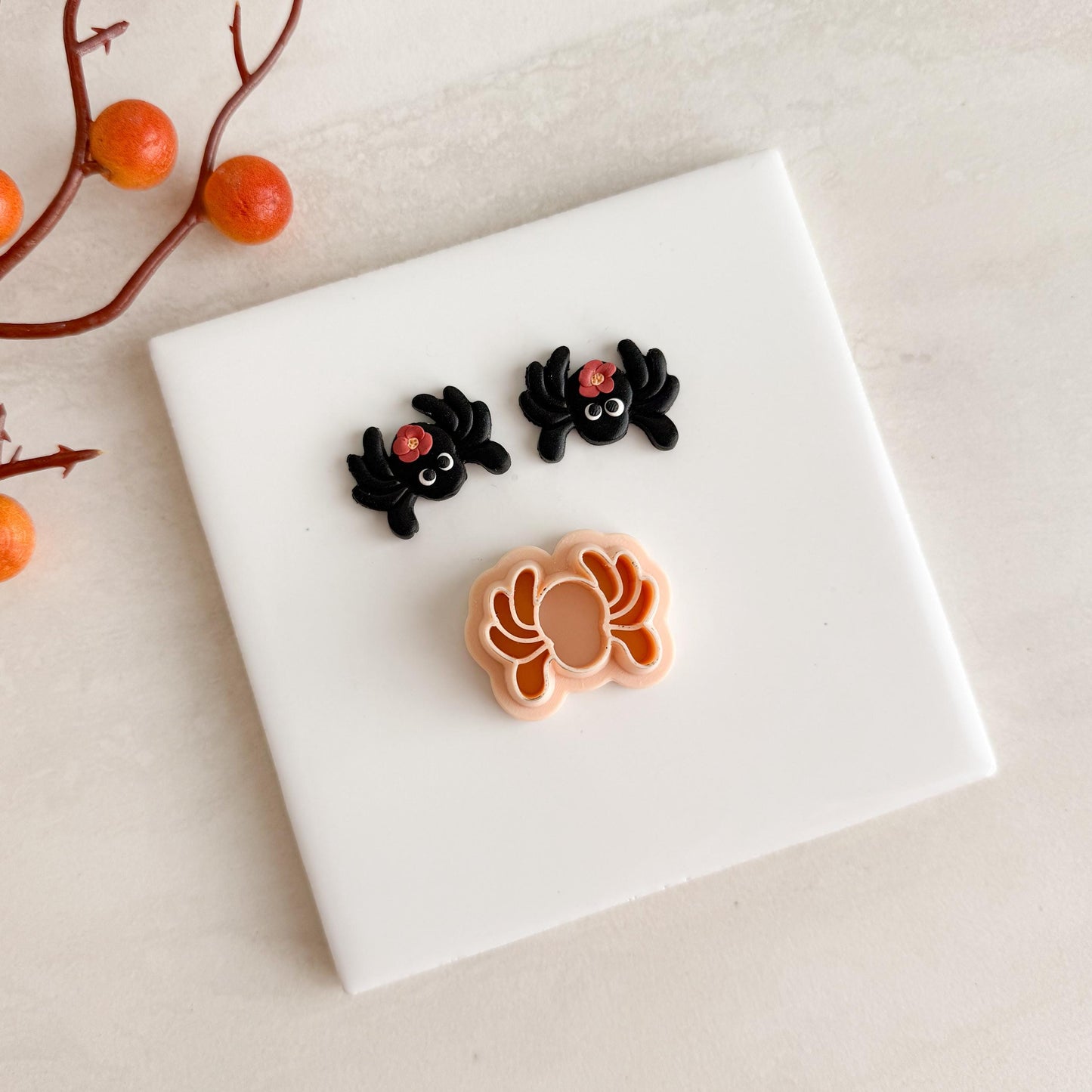 2025 Spider No. 3 Clay Cutter | Creepy Cute Halloween Spider Polymer Clay Cutter for Fall Earrings Spooky Scary