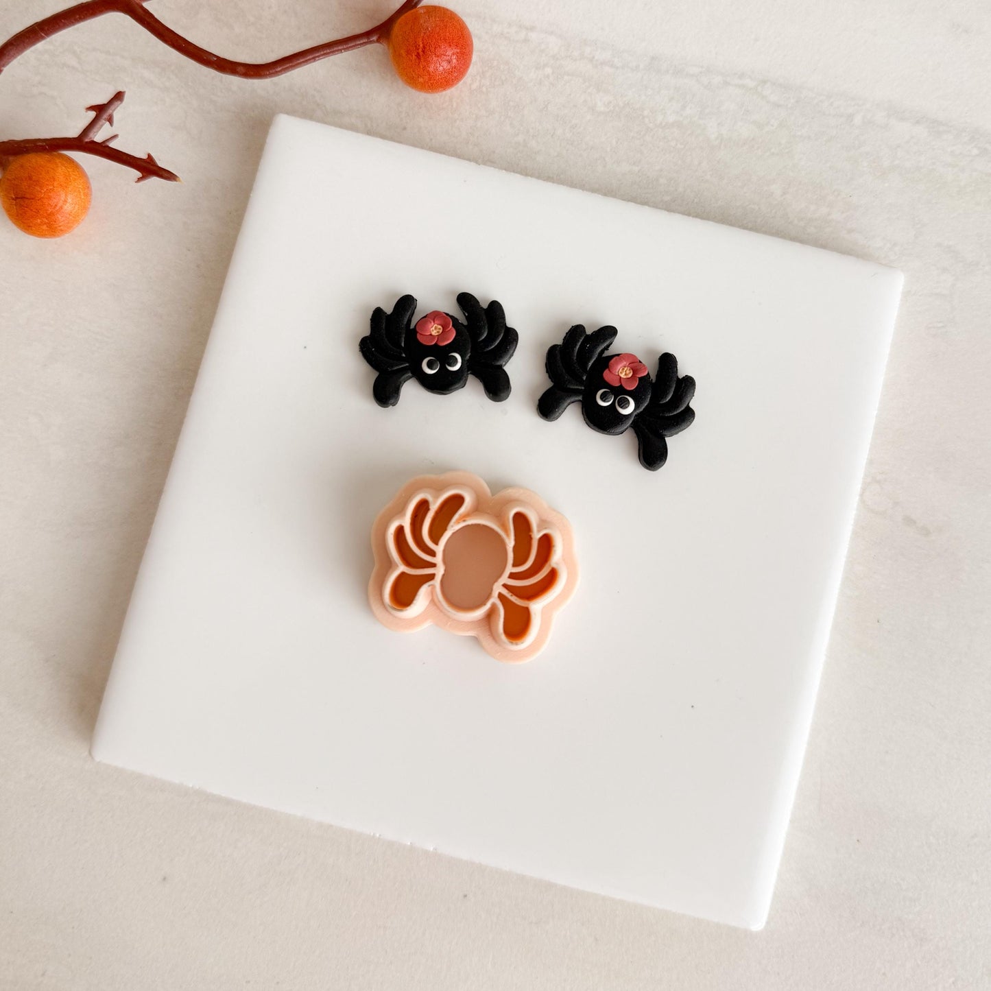 2025 Spider No. 3 Clay Cutter | Creepy Cute Halloween Spider Polymer Clay Cutter for Fall Earrings Spooky Scary