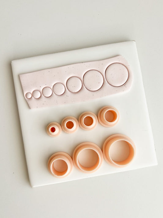 Circle Set Clay Cutter | Circle Set Polymer Clay Cutter for DIY Geometric Earrings Minimalist-Themed Jewelry and Handmade Modern Accessories