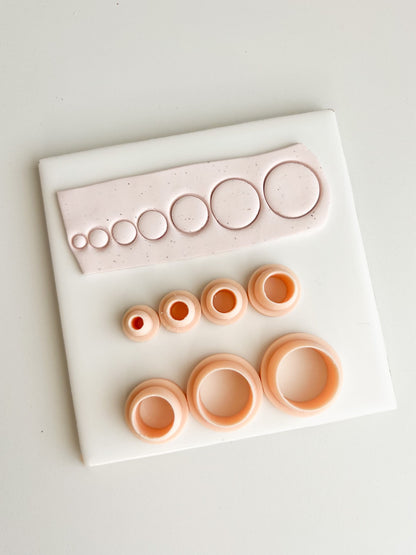 Circle Set Clay Cutter | Circle Set Polymer Clay Cutter for DIY Geometric Earrings Minimalist-Themed Jewelry and Handmade Modern Accessories