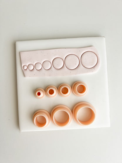 Circle Set Clay Cutter | Circle Set Polymer Clay Cutter for DIY Geometric Earrings Minimalist-Themed Jewelry and Handmade Modern Accessories