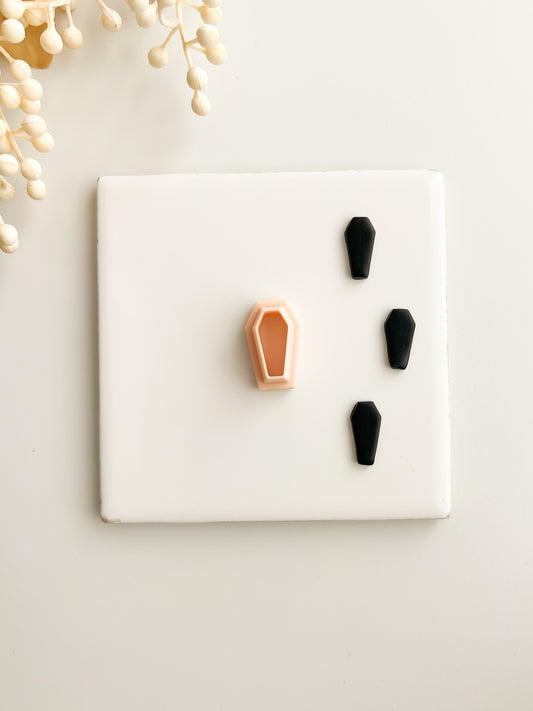 Coffin No. 2 Clay Cutter | Coffin No. 2 Polymer Clay Cutter for DIY Halloween Earrings Spooky-Themed Jewelry and Handmade Haunted Accessories