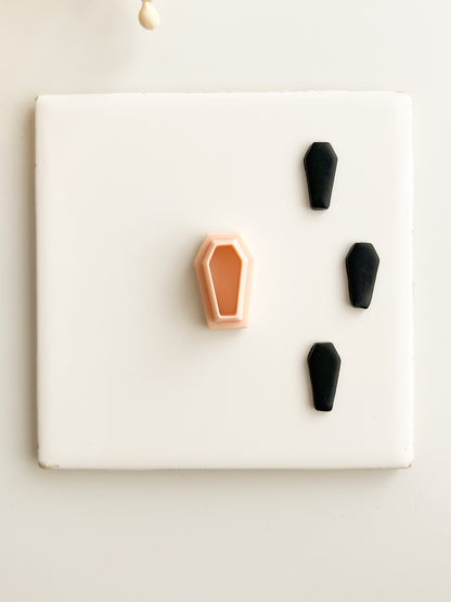 Coffin No. 2 Clay Cutter | Coffin No. 2 Polymer Clay Cutter for DIY Halloween Earrings Spooky-Themed Jewelry and Handmade Haunted Accessories