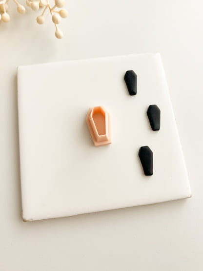 Coffin No. 2 Clay Cutter | Coffin No. 2 Polymer Clay Cutter for DIY Halloween Earrings Spooky-Themed Jewelry and Handmade Haunted Accessories