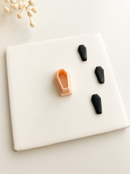 Coffin No. 2 Clay Cutter | Coffin No. 2 Polymer Clay Cutter for DIY Halloween Earrings Spooky-Themed Jewelry and Handmade Haunted Accessories