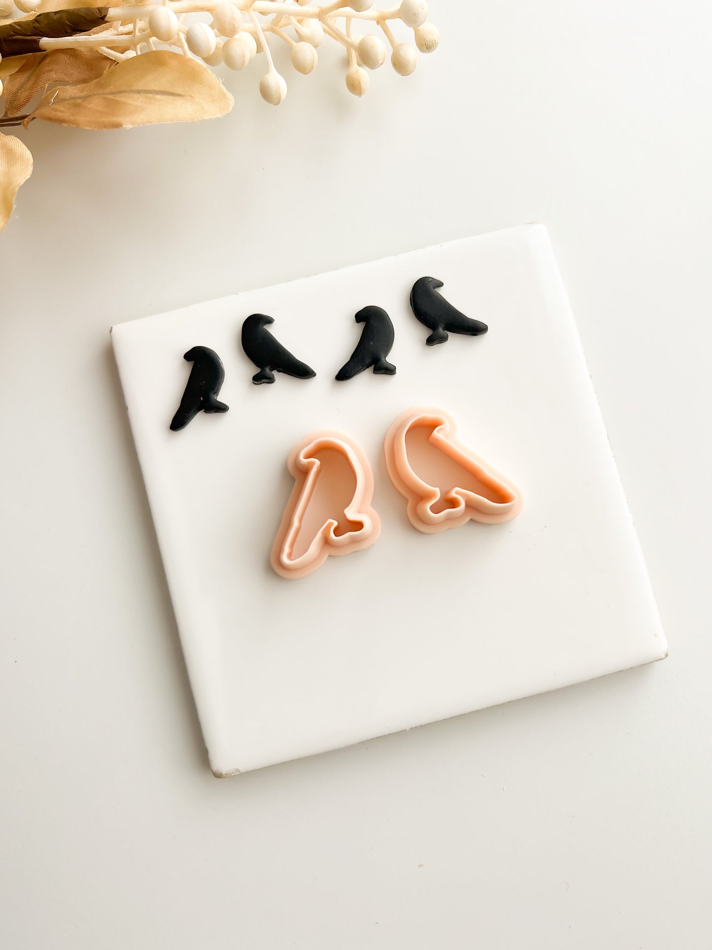Crow Pair Clay Cutter | Crow Pair Polymer Clay Cutter for DIY Gothic Earrings Bird-Themed Jewelry and Handmade Nature Accessories
