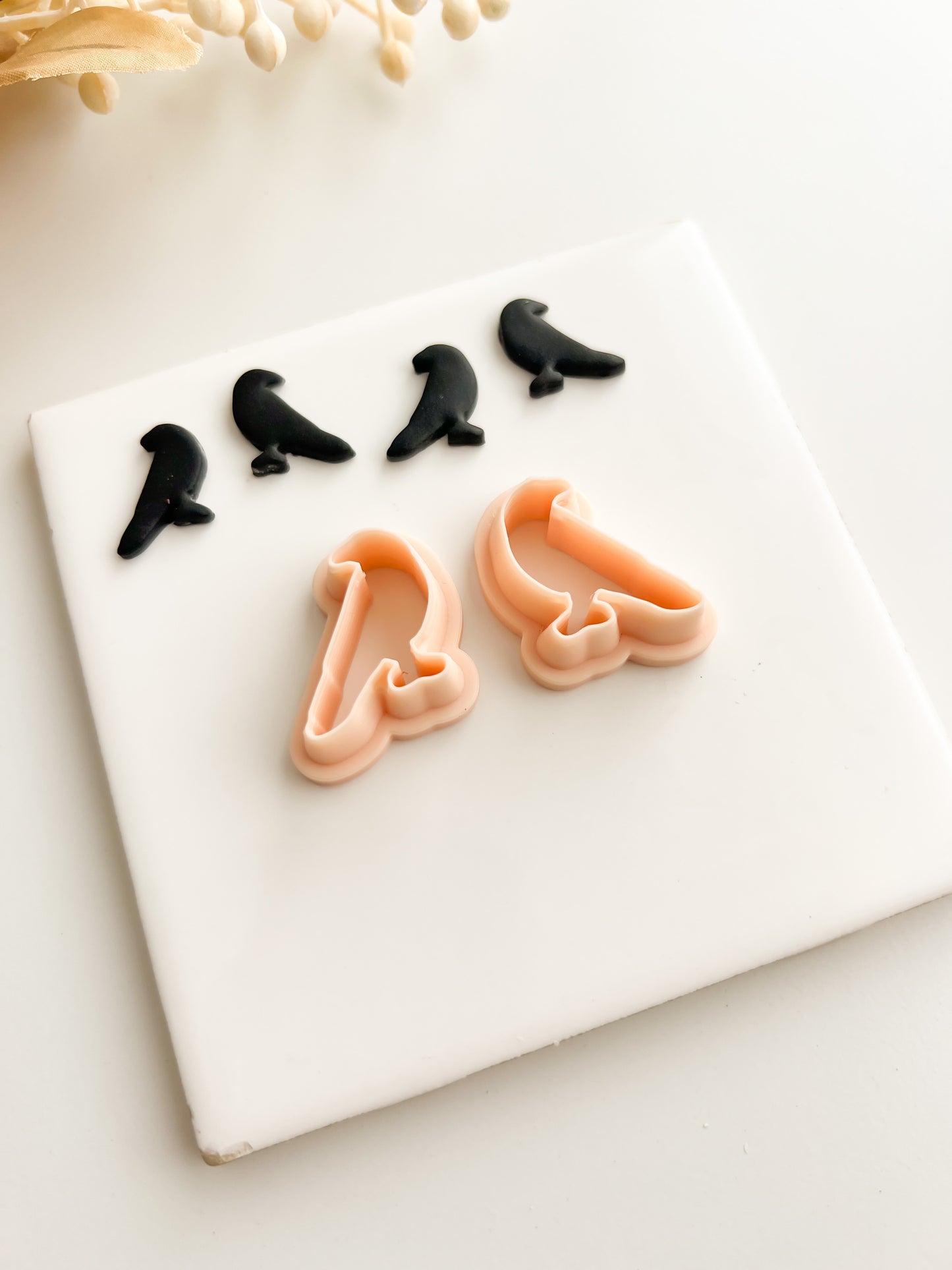 Crow Pair Clay Cutter | Crow Pair Polymer Clay Cutter for DIY Gothic Earrings Bird-Themed Jewelry and Handmade Nature Accessories