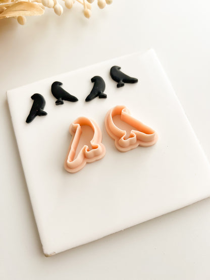 Crow Pair Clay Cutter | Crow Pair Polymer Clay Cutter for DIY Gothic Earrings Bird-Themed Jewelry and Handmade Nature Accessories