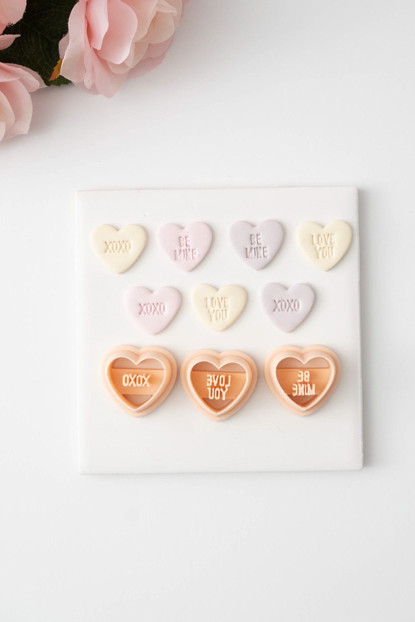 Valentine Heart Trio No. 1 Clay Cutter | Romantic Polymer Clay Cutter for Earrings, Jewelry and Themed Crafts
