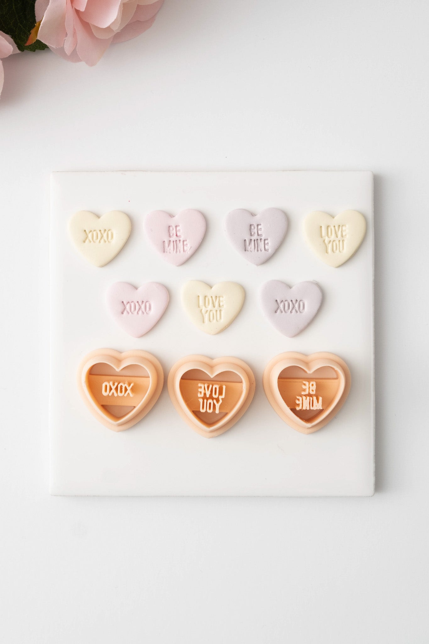 Valentine Heart Trio No. 1 Clay Cutter | Romantic Polymer Clay Cutter for Earrings, Jewelry and Themed Crafts