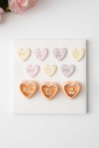 Valentine Heart Trio No. 1 Clay Cutter | Romantic Polymer Clay Cutter for Earrings, Jewelry and Themed Crafts