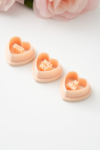 Valentine Heart Trio No. 1 Clay Cutter | Romantic Polymer Clay Cutter for Earrings, Jewelry and Themed Crafts