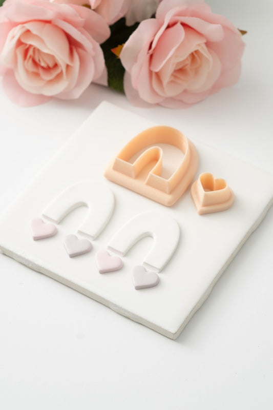 U Shape No. 3 Heart Dangle Clay Cutter | Geometric Polymer Clay Cutter for Earrings and Jewelry