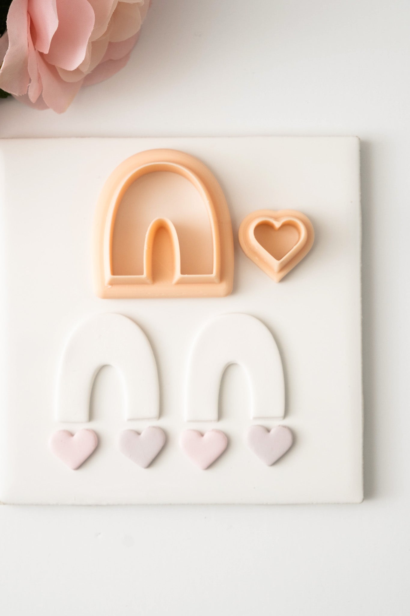 U Shape No. 3 Heart Dangle Clay Cutter | Geometric Polymer Clay Cutter for Earrings and Jewelry