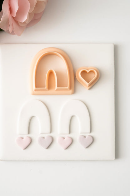 U Shape No. 3 Heart Dangle Clay Cutter | Geometric Polymer Clay Cutter for Earrings and Jewelry