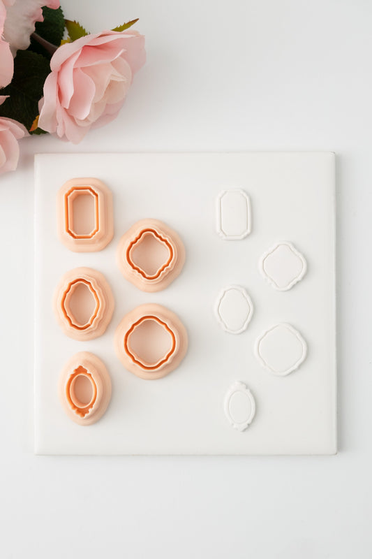 Embossed Elegant Shape Set Clay Cutter | Elegant Embossed Polymer Clay Cutter Set for DIY Earrings Luxury Jewelry and Fancy Handmade Designs