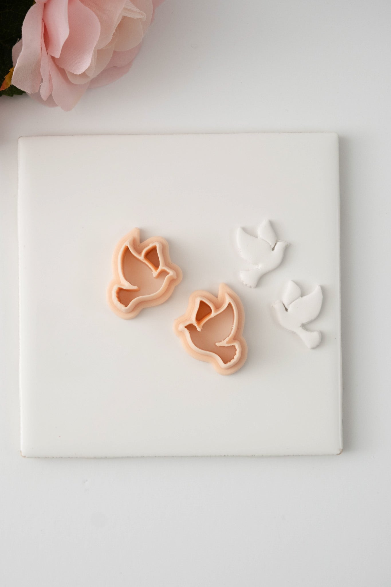 Turtledoves Clay Cutter | Christmas and Wedding-Themed Polymer Clay Cutter for DIY Earrings and Crafts