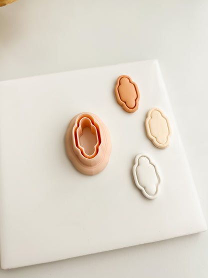 Embossed Elegant Shape No. 7 Clay Cutter | Embossed Elegant Shape No. 7 Polymer Clay Cutter for DIY Chic Earrings Geometric-Themed Jewelry and Handmade Elegant Accessories