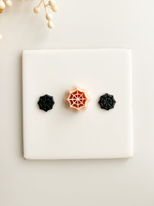Embossed Spider Web Clay Cutter | Embossed Spider Web Polymer Clay Cutter for DIY Halloween Earrings Spooky-Themed Jewelry and Handmade Haunted Accessories