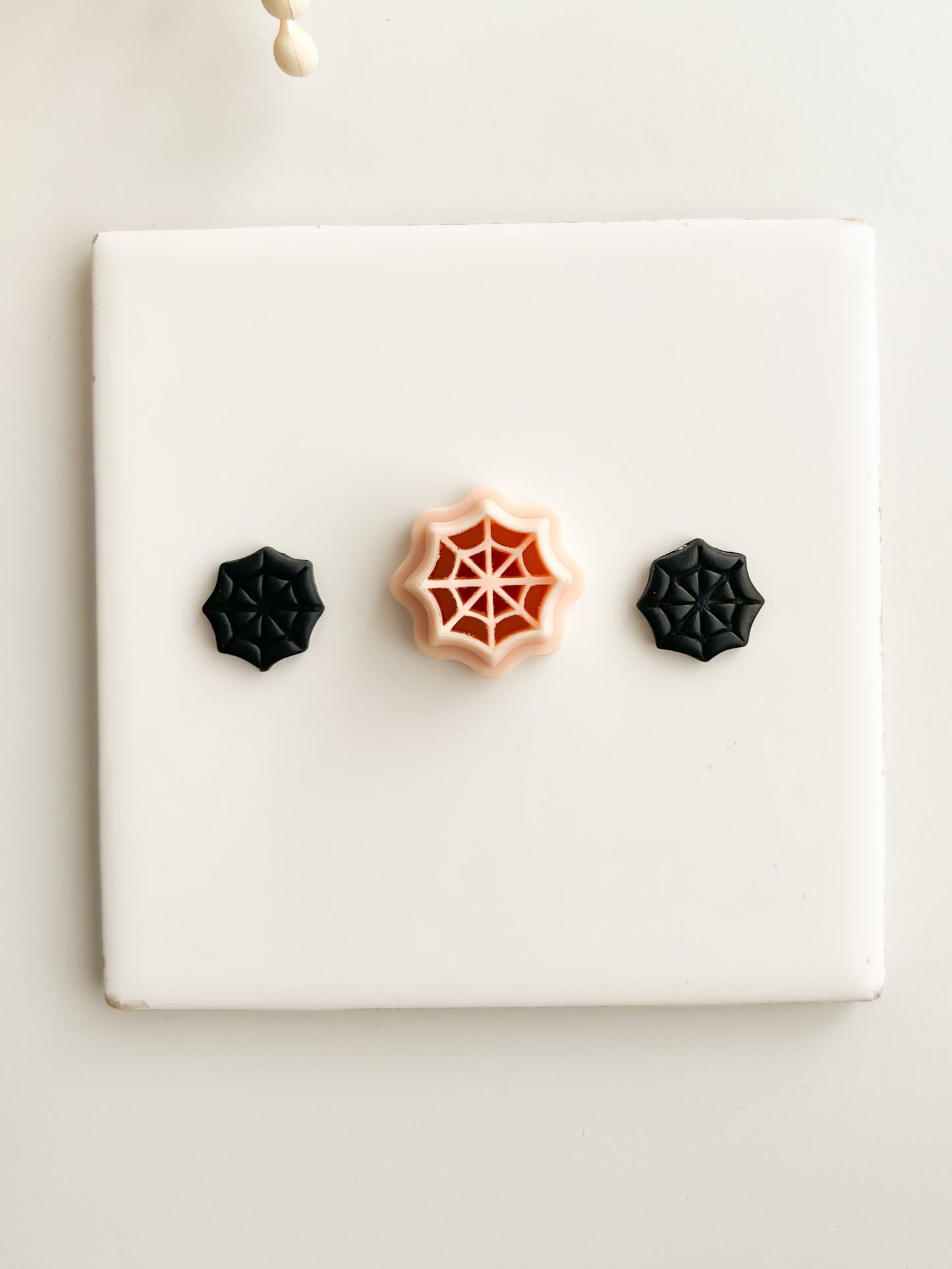 Embossed Spider Web Clay Cutter | Embossed Spider Web Polymer Clay Cutter for DIY Halloween Earrings Spooky-Themed Jewelry and Handmade Haunted Accessories