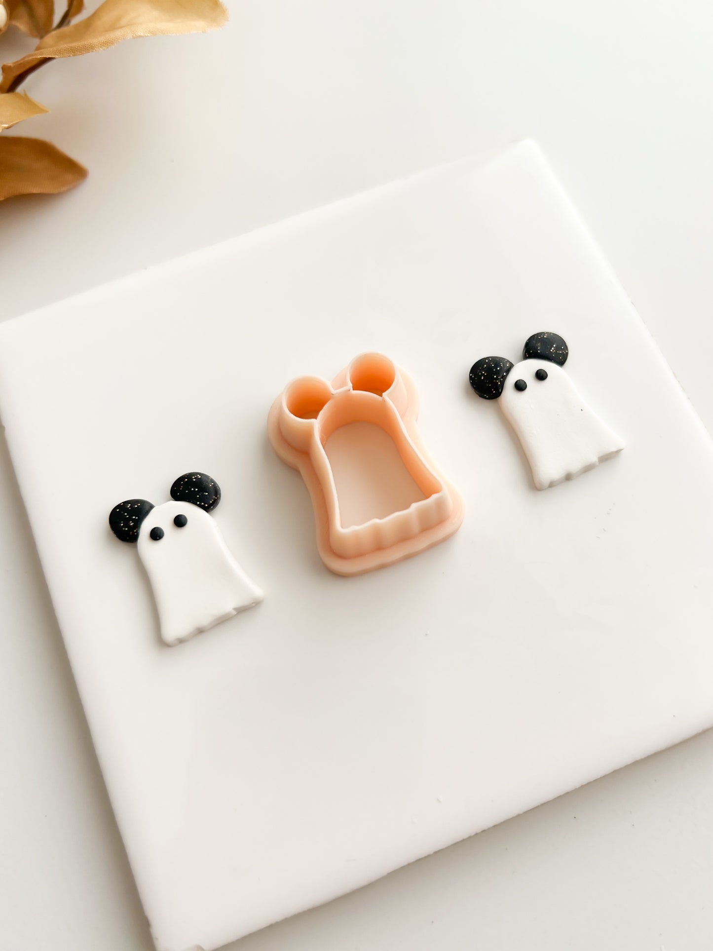 Ghost Mickey Clay Cutter | Ghost Mickey Polymer Clay Cutter for DIY Halloween Earrings Cute-Themed Jewelry and Handmade Spooky Accessories