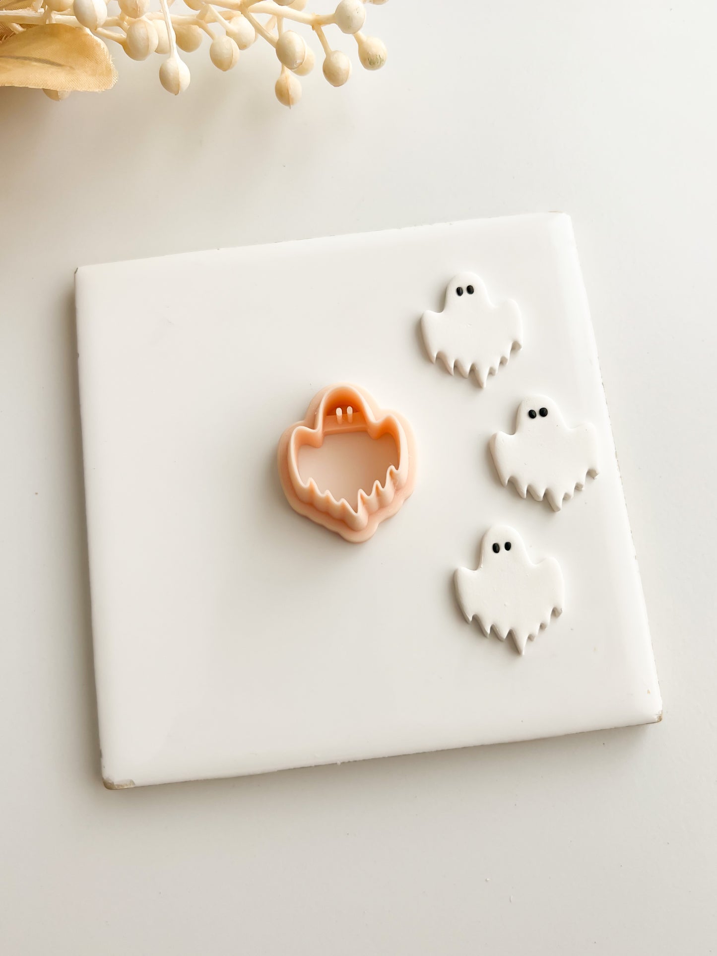 Ghost No. 5 Clay Cutter | Ghost No. 5 Polymer Clay Cutter for DIY Halloween Earrings Spooky-Themed Jewelry and Handmade Haunted Accessories