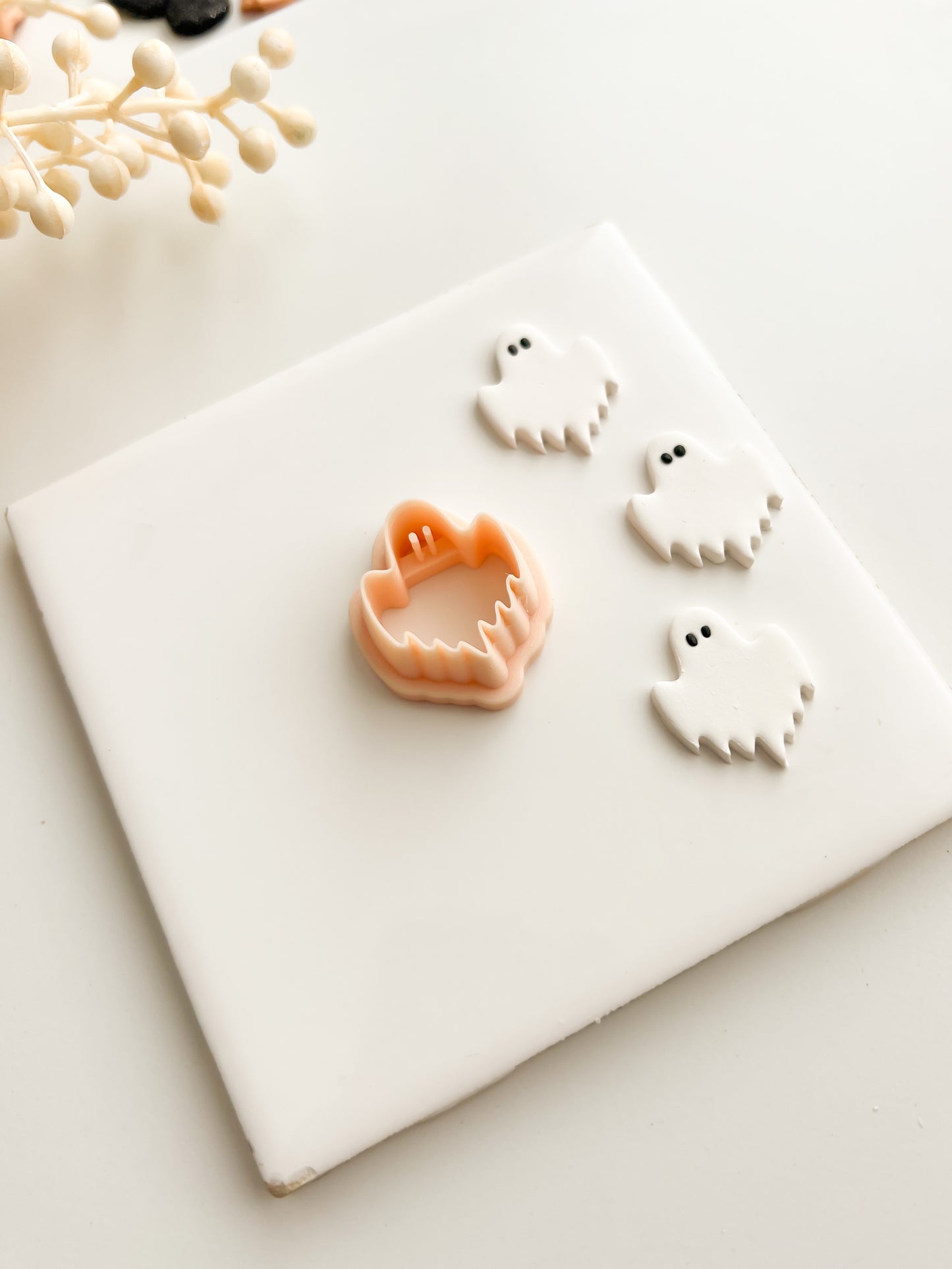 Ghost No. 5 Clay Cutter | Ghost No. 5 Polymer Clay Cutter for DIY Halloween Earrings Spooky-Themed Jewelry and Handmade Haunted Accessories
